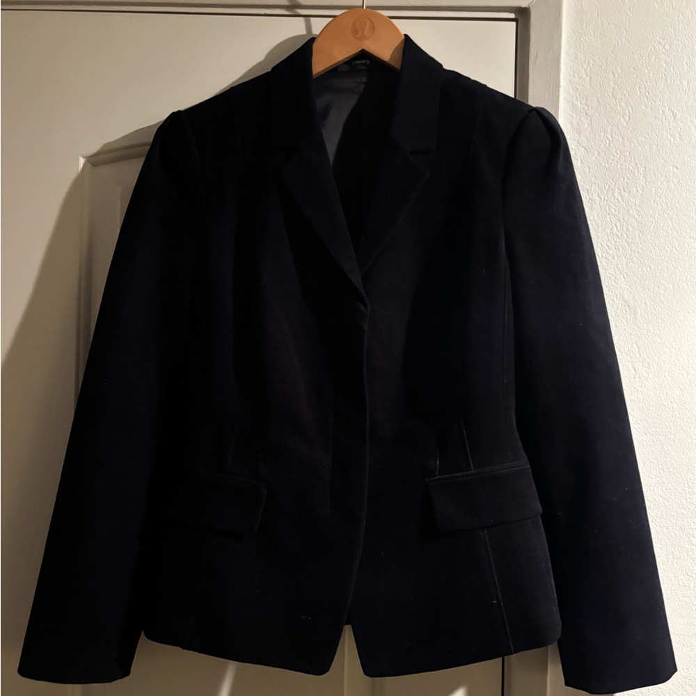 Theory Black Hidden Button Custom Cut Evening Jac… - image 1